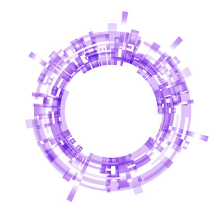 Virtual technologies. A technological purple circle with a space in the center for a message or information. Flat design.のイラスト素材