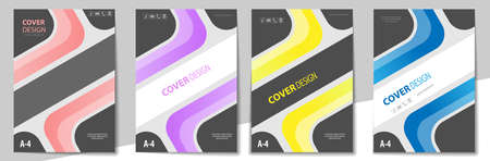 Template of a modern layout for the cover of brochures, magazines, leaflets, booklets. Fashionable designs in the creative style of A4 format. Minimalist styleのイラスト素材