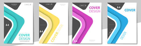 Template of a modern layout for the cover of brochures, magazines, leaflets, booklets. Fashionable designs in the creative style of A4 format. Minimalist styleのイラスト素材