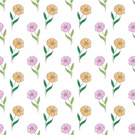 Floral seamless pattern for textures, textiles and simple backgrounds. Flat style.のイラスト素材