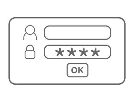 window icon for logging in to the system, website or application. Flat style.のイラスト素材