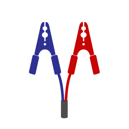 Cable for starting the car engine. Simple style.のイラスト素材