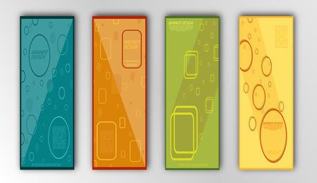 Set of geometric backgrounds for banners, textures, textiles, cards, wallpapers and creative designs. Flat style.のイラスト素材