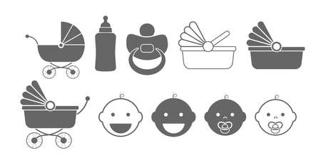 set of children's products for creative design and decoration. Flat design.のイラスト素材