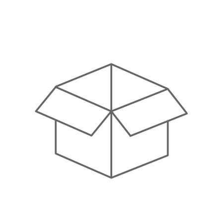 An open box. An empty contour. Scalable vector. Flat style.のイラスト素材