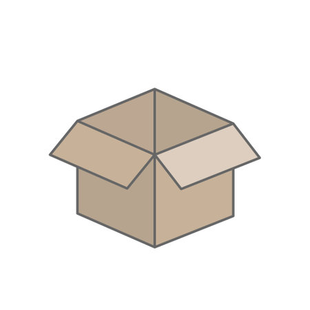 An open box. Color scalable vector. Flat style.