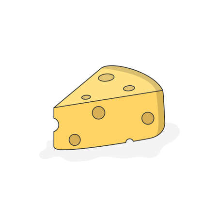 A piece of cheese. Dairy products. Simple style.のイラスト素材