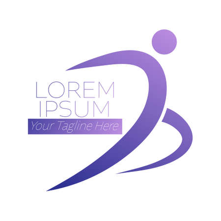 An abstract person for a social project, logo, emblem, or sports event. Flat style.のイラスト素材