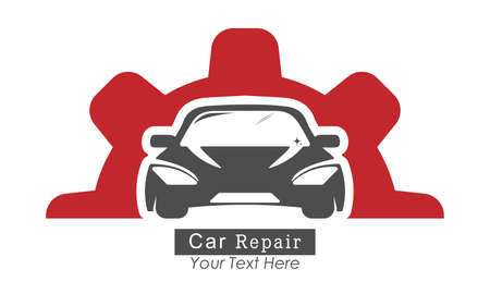 car and gear. Vector scalable illustration for a logo, logo or brand.のイラスト素材
