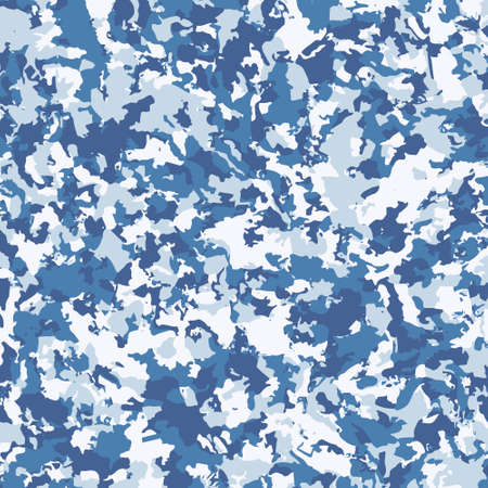 Abstract pattern in blue tones imitating military camouflage. Spotted background for fabric, camouflage, texture and textiles.のイラスト素材