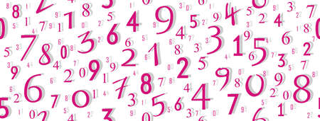 Seamless pattern of numbers of different sizes. Illustration for texture, textiles, banners, simple backgrounds and creative design. vector designのイラスト素材