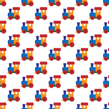 Children's train pattern. Illustration for texture, textiles and creative designのイラスト素材