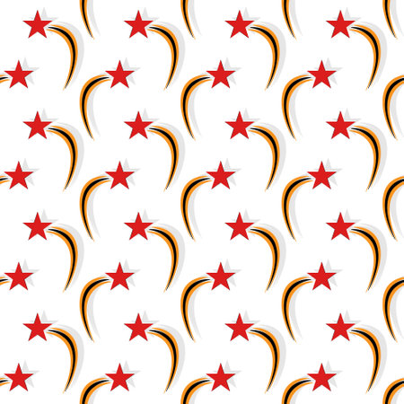 pattern with a star and orange rays. Illustration for texture, textiles and creative designのイラスト素材