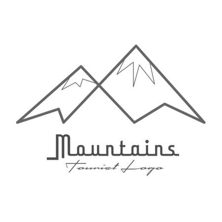 logo of the mountains. Flat outline illustration for logos, emblems and stickersのイラスト素材