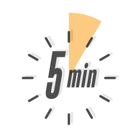 5 minutes. Timer, clock, or stopwatch icon. The timestampのイラスト素材