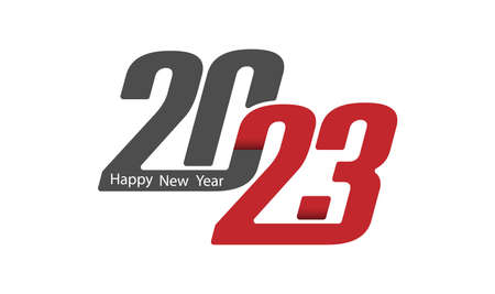 Happy New Year 2023. Stylized number 2023 for New Year and Christmas greetings.