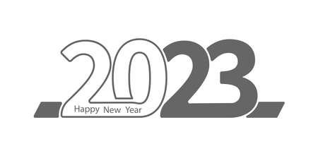 Happy New Year 2023. Stylized number 2023 for New Year and Christmas greetings.