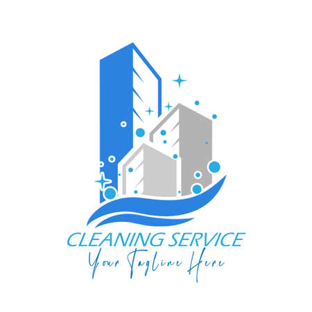 cleaning. Vector template of a logo, sticker or brand. flat styleのイラスト素材