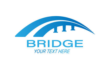 Bridge. Logo, brand, or sticker template for websites, apps, and theme design. flat style