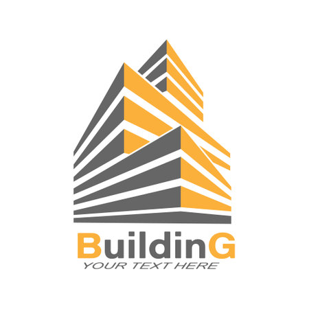 architecture and construction. Vector template of a logo, sticker or brand. flat styleのイラスト素材