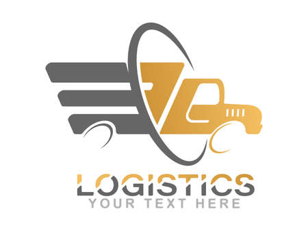 Logistics. Vector template for company logo, business and thematic design. flat styleのイラスト素材