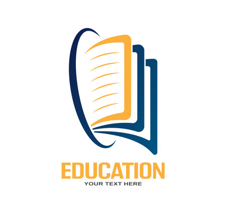 education logo. An open book. Vector illustration for websites, applications and thematic design. flat styleのイラスト素材
