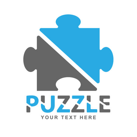 Puzzle. Logo, brand, or sticker template for websites, apps, and theme design. flat styleのイラスト素材