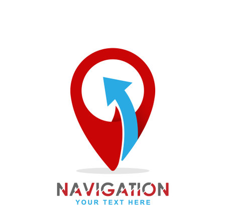 navigation. The pointer of the location point and coordinates. flat style.のイラスト素材
