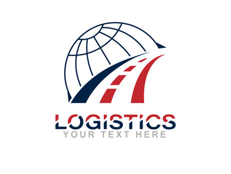 Logistics. Vector template for company logo, business and thematic design. flat styleのイラスト素材