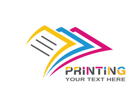 digital printing. Vector template for a logo, sticker or sticker for creative design and thematic design. flat styleのイラスト素材