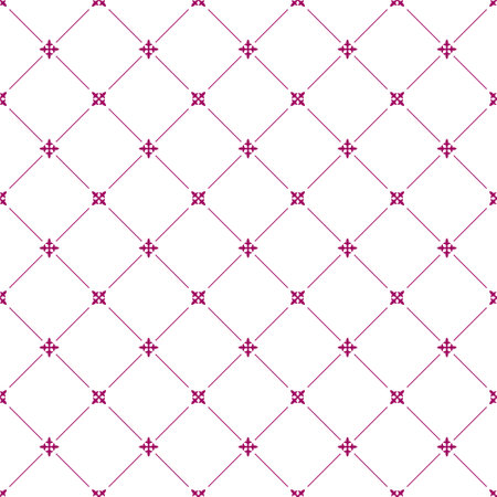 Seamless geometric pattern of diagonal lines and elements of oriental ornament. flat style.のイラスト素材