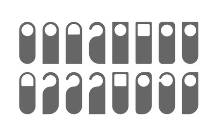 tag on the door handle of the hotel with a warning or informing message. flat styleのイラスト素材