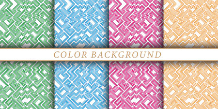 set of seamless decorative patterns from arbitrary shapes for texture, textiles, simple backgrounds and creative designのイラスト素材