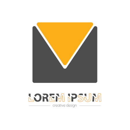 square and triangle. Geometric template for a logo, sticker, logo or brand. Illustration for websites, applications and creative ideas. flat styleのイラスト素材