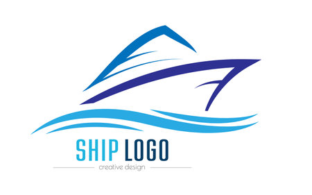 ship. Template for logo, sticker, stickers and labels, for websites and applications. flat style.のイラスト素材