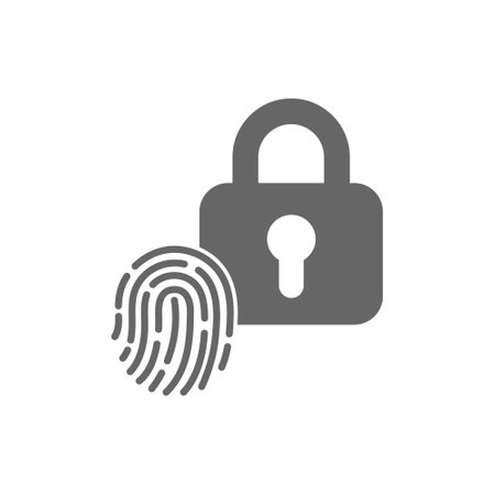 biometric control. Fingerprint access icon. Vector illustration for websites, applications and creative ideas. flat style.のイラスト素材