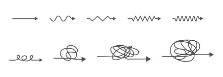 A set of arrows. Arrows of various configurations to create a creative idea. flat styleのイラスト素材