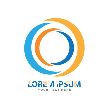 circle is divided into parts. Geometric template for a logo, sticker, logo or brand. Illustration for websites, applications and creative ideas. flat styleのイラスト素材