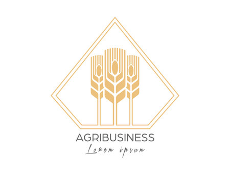 Cereal, organic, ecology and bio-nature, agriculture sign template. blank for a logo, emblem, stickers or labels. flat designのイラスト素材