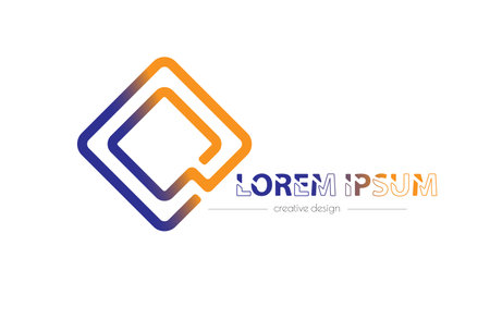 A template of a logo, trademark, sticker or brand made of a square. The play button. The symbol of the labyrinth. flat style.のイラスト素材