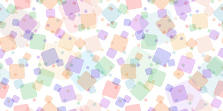 Seamless pattern with colored overlapping squares. Modern random colors. Ideal for textiles, packaging, paper printing, simple backgrounds and textures.のイラスト素材