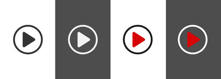 set of play button icons. Video or audio playback button. flat styleのイラスト素材