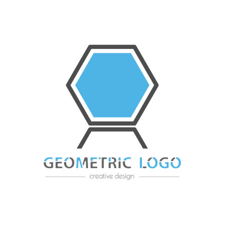 Hexagon. Template for a logo, brand, sticker, emblem or label. flat styleのイラスト素材