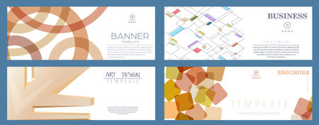 geometric composition. A set of templates for posters, posters, covers, postcards, business cards. Minimalist style for creative ideas and creative designのイラスト素材