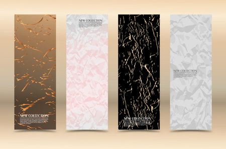 A set of modern unusual designs for covers, banners, posters and creative ideas. Vector layout template for elite and premium design. Collection for design and creative ideasのイラスト素材