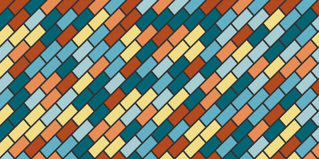 Seamless colorful geometric ornament. Vector template for packaging, clothing, covers, textiles and creative ideasのイラスト素材