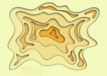3d layout of the cover, banner, leaflet in the style of cut paper. Abstract smooth shapes create the effect of depth and space. Abstract background for creative design and creative ideaのイラスト素材