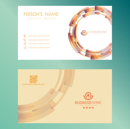 A business card. Double-sided business card design template. Corporate and individual styleのイラスト素材