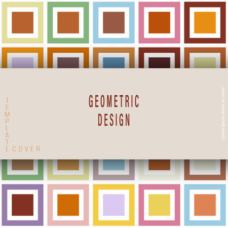 Multicolored squares. Layout for background, cover, screensaver, website and creative idea. The idea of interior design, corporate style and decorative creativityのイラスト素材
