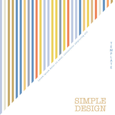 Colored parallel lines. The idea for the design of title pages, covers, books, brochures, leaflets, posters, booklets. Template for interior and decoration ideas. Simple styleのイラスト素材